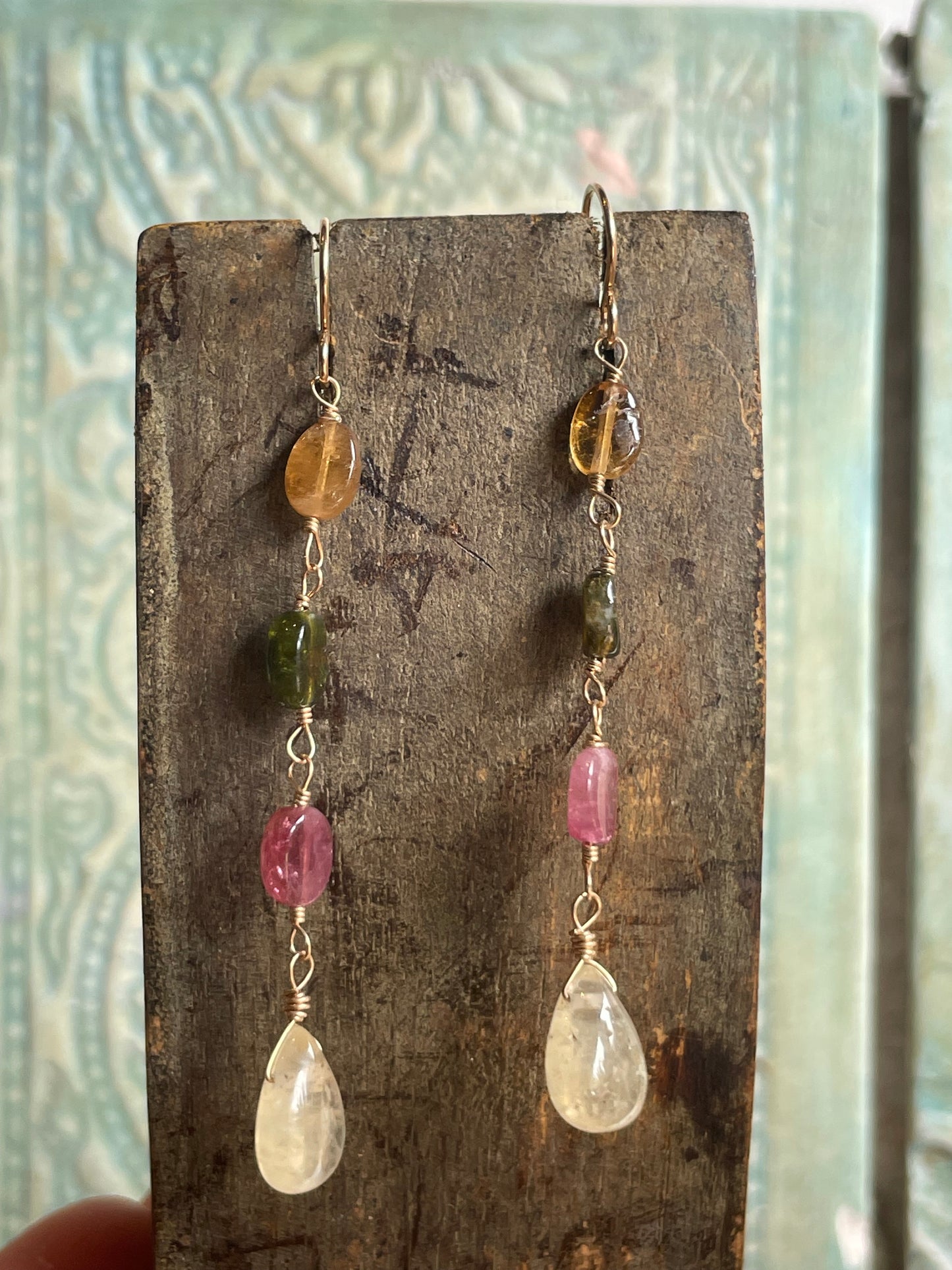 Gold Tourmaline Earrings