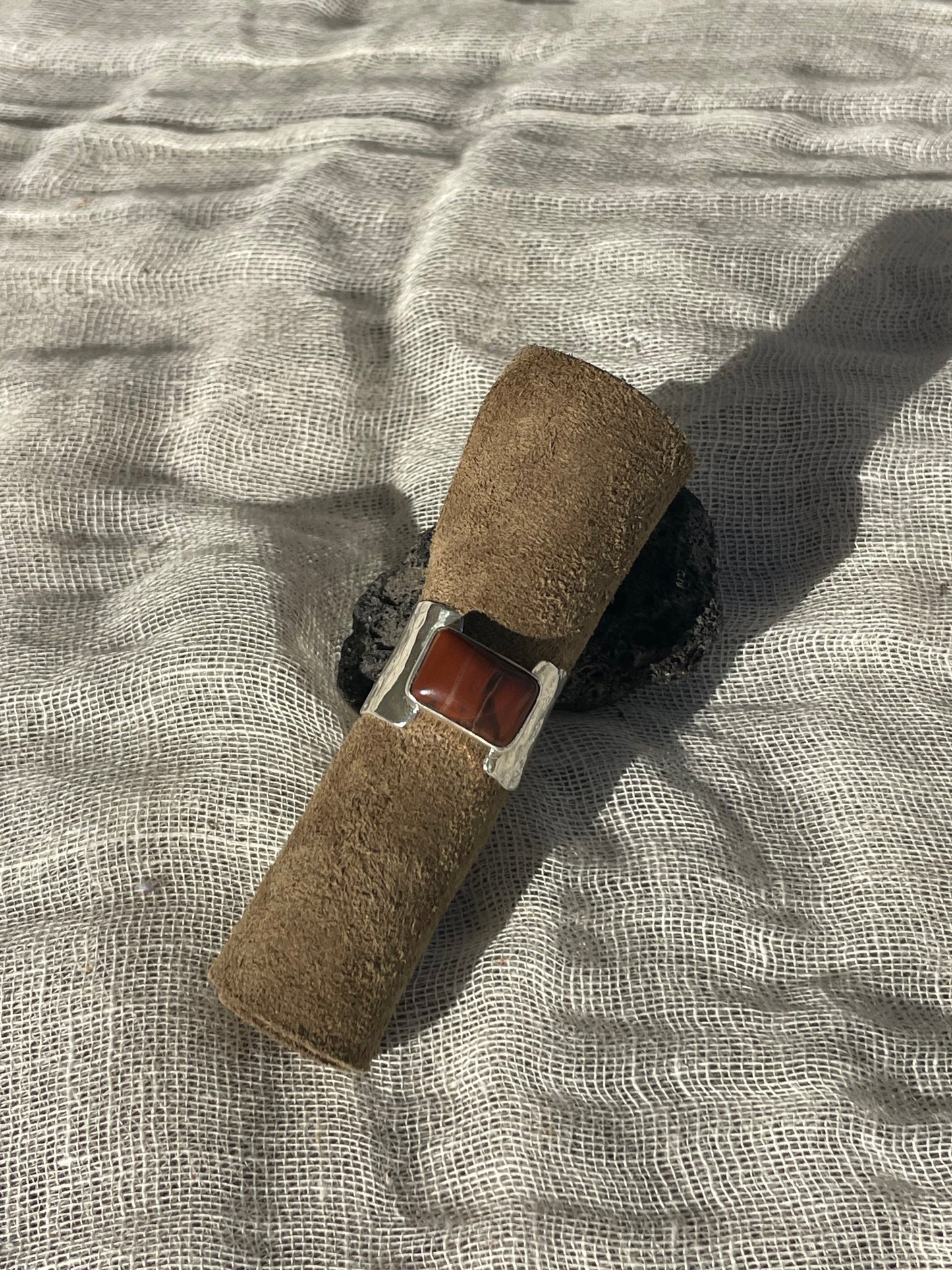 Red Jasper Thick Band Ring