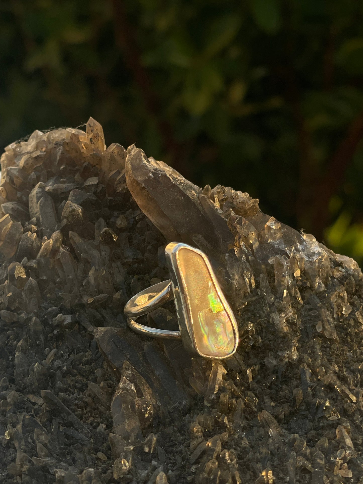 Abalone Split Band Ring Size 5.5