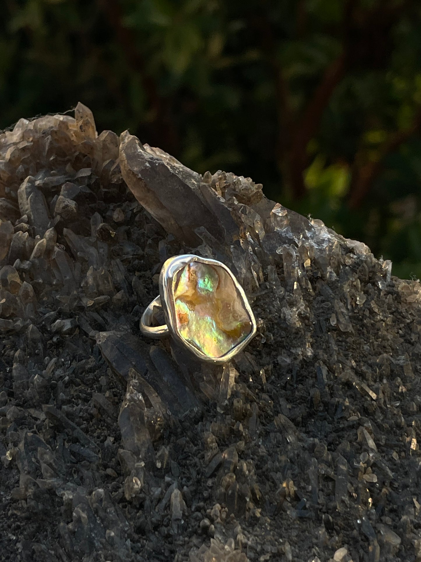 Single Band Abalone Ring Size 4.5
