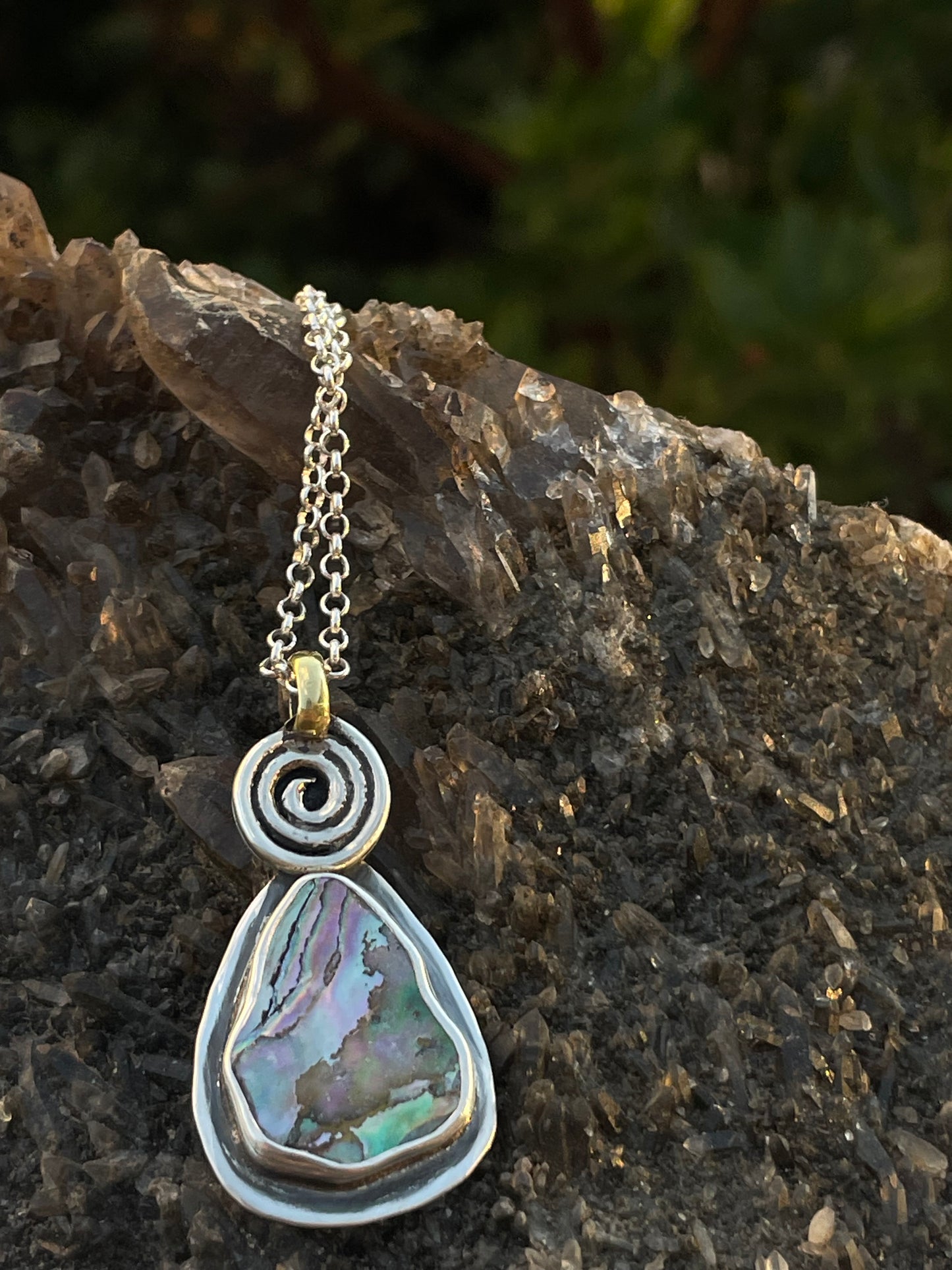 Abalone Spiral Necklace