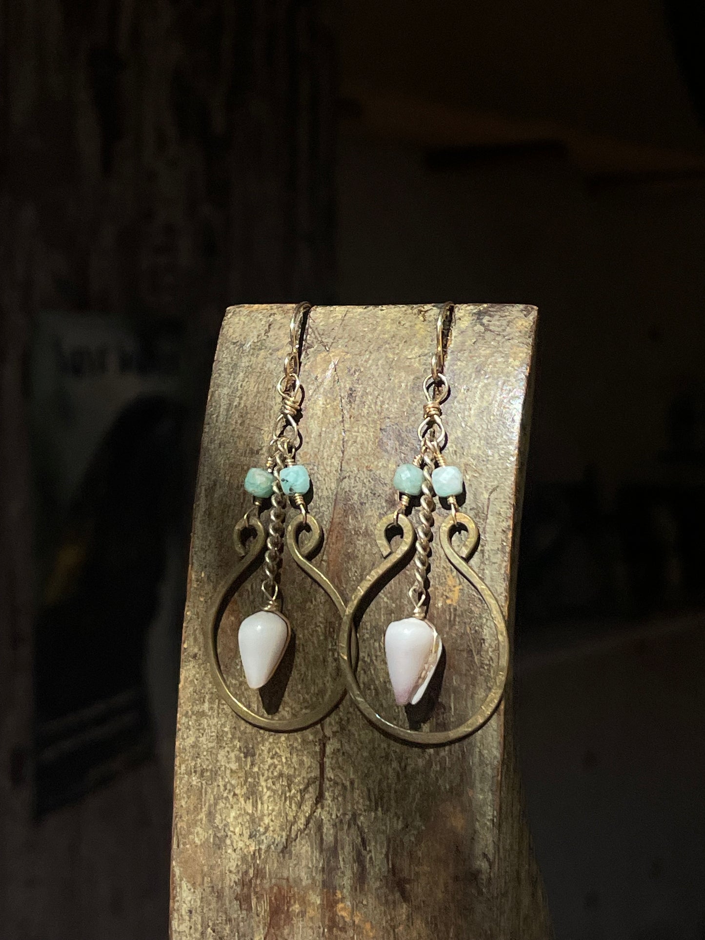 Amazonite Shell Earrings