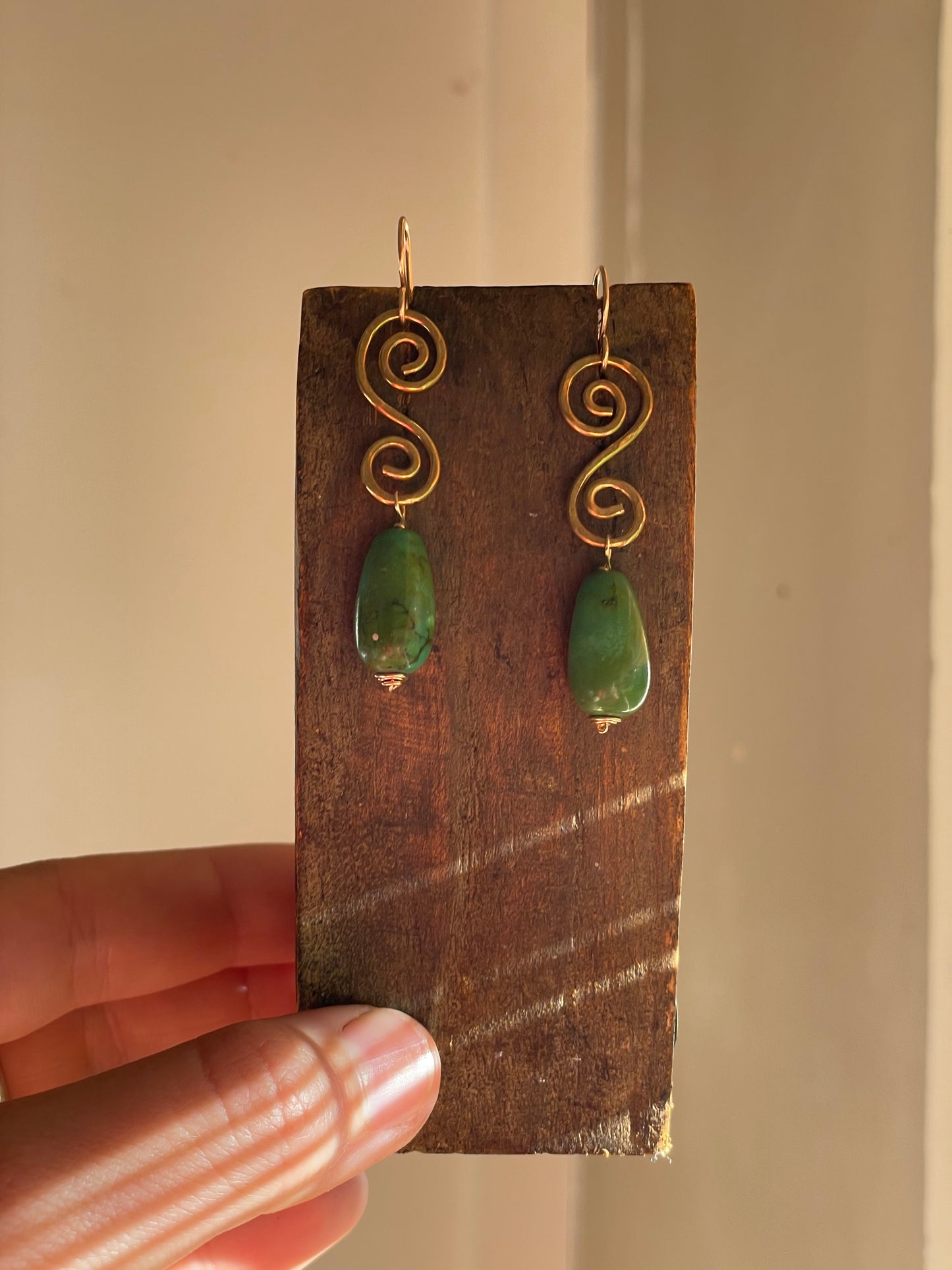 Green Swirl Earrings