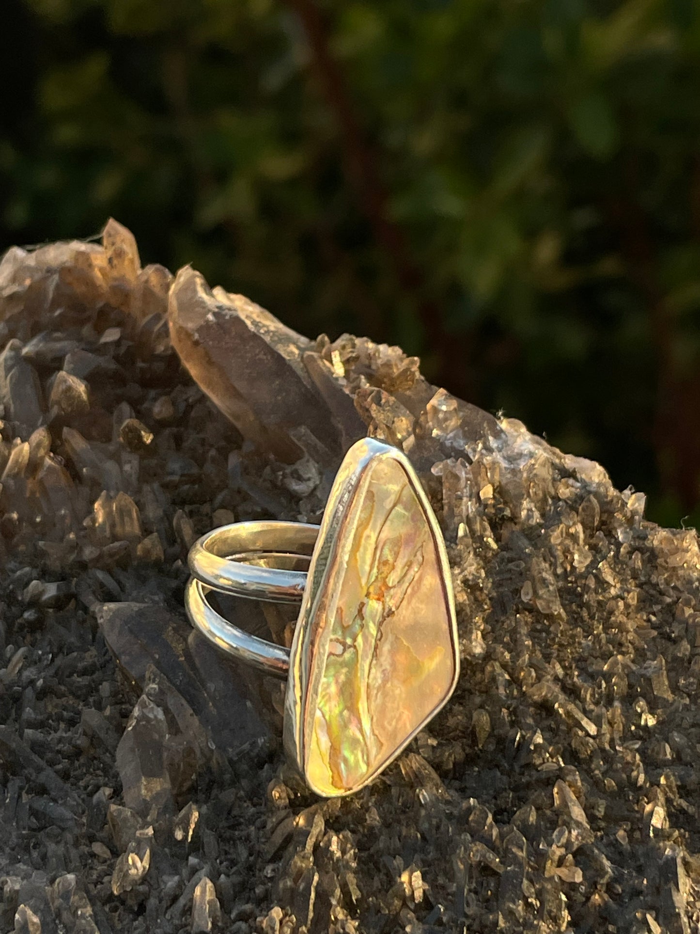 Abalone Statement Ring