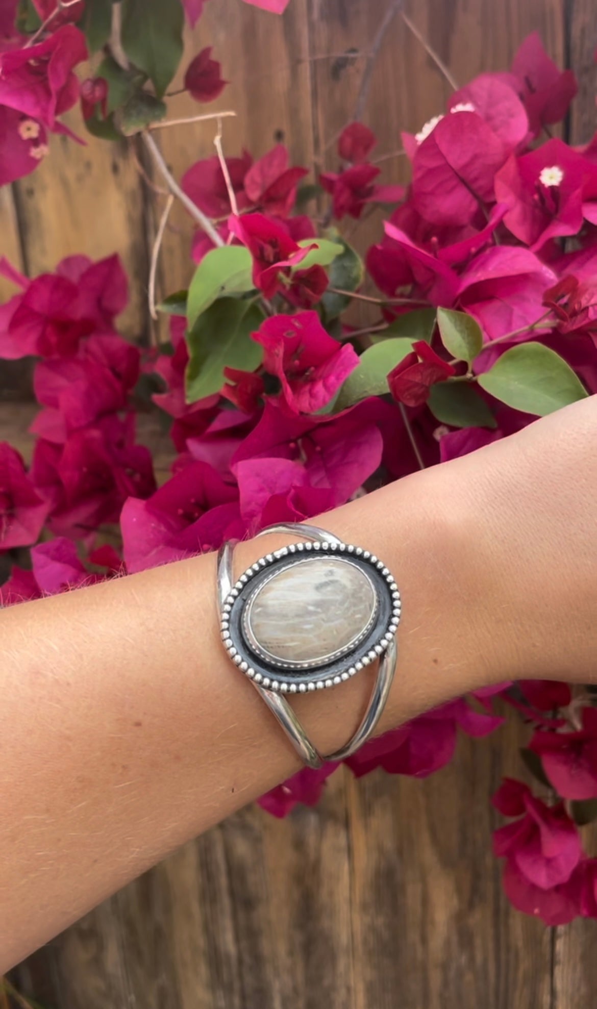 Fossilized Coral Split Band Cuff