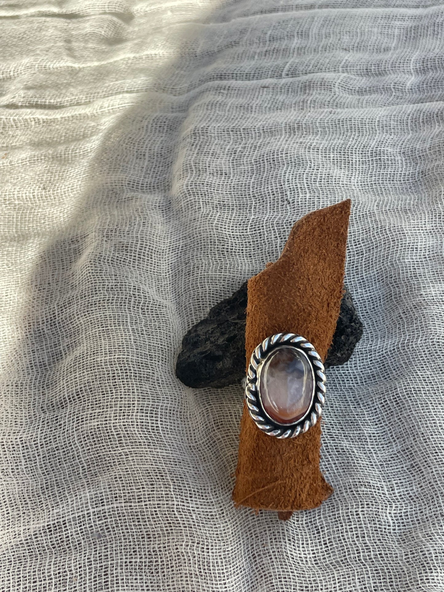 Carnelian Twist Ring