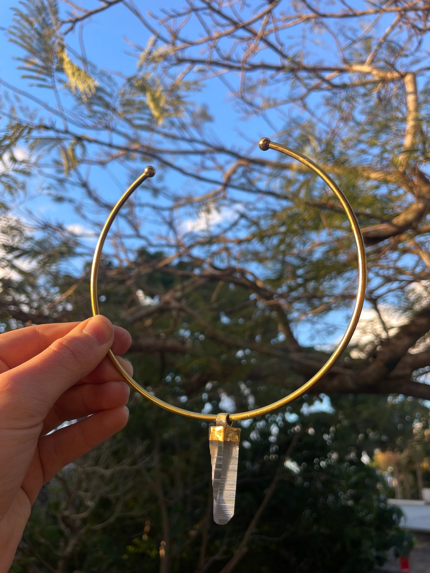 Brass Collar - Quartz