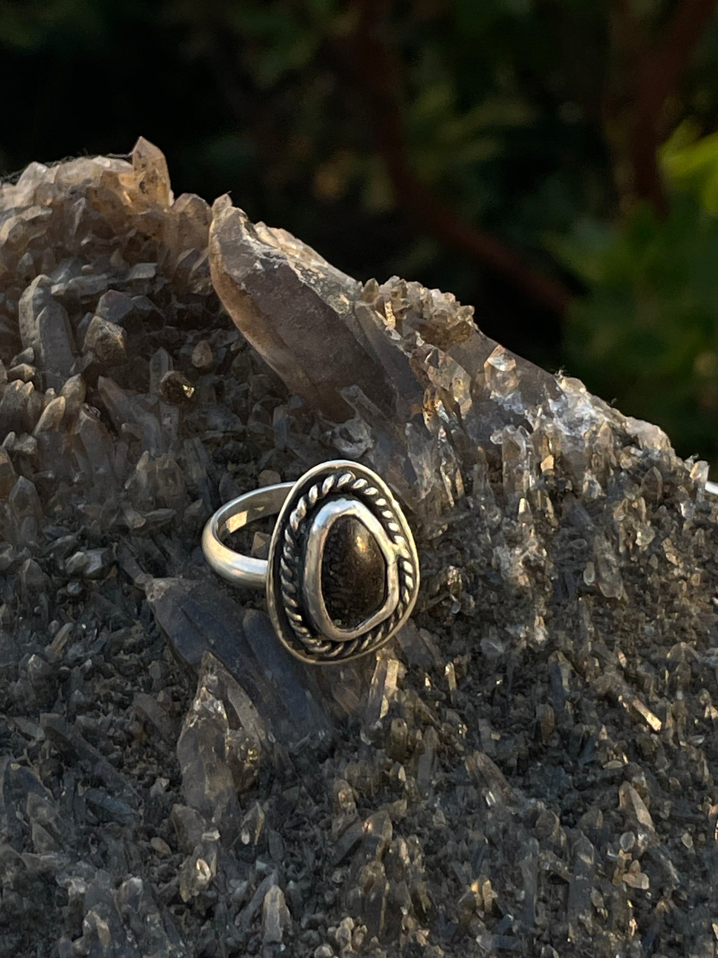 Fossilized Whale Bone Ring Size 7