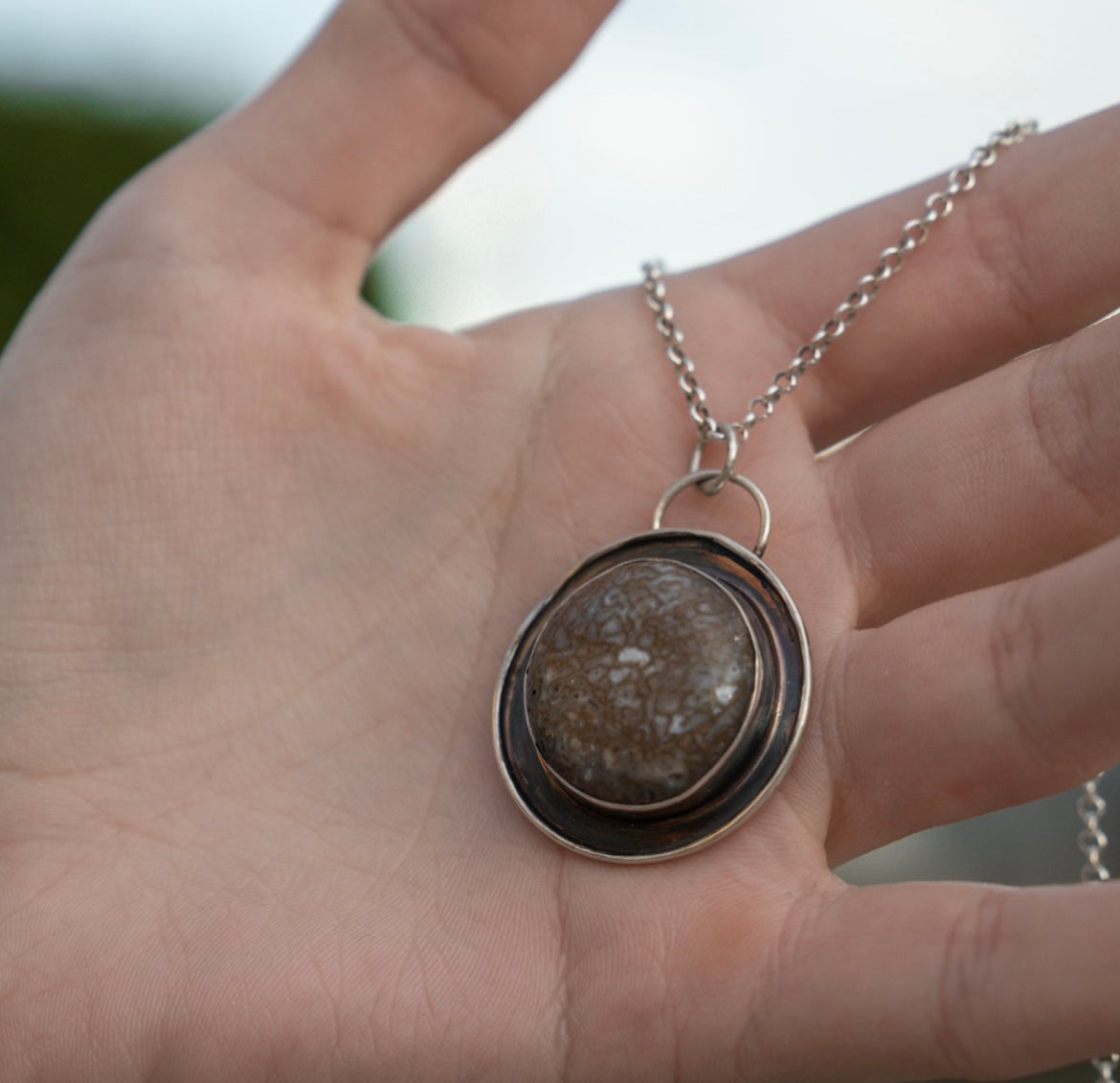 Whale Bone Fossil Necklace