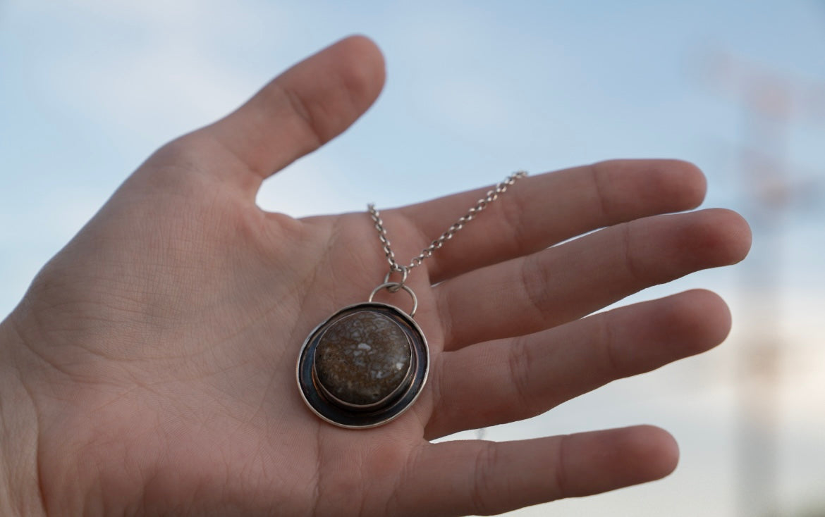 Whale Bone Fossil Necklace