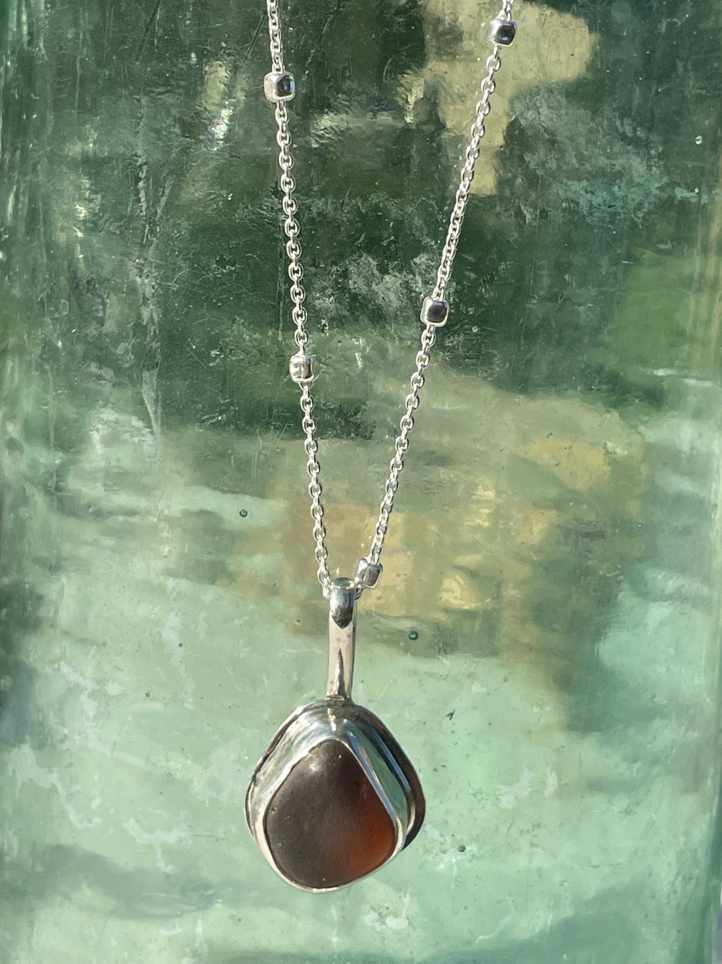 Amber Sea Glass Necklace