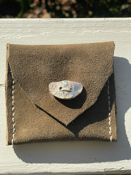 Leather & Abalone Coin Purse