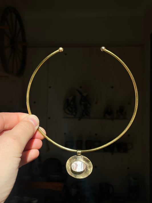 Brass Collar - Mother of Pearl