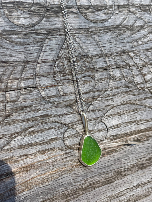 Green Sea Glass Necklace