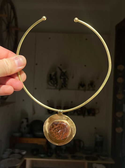 Brass Collar - Red Jasper