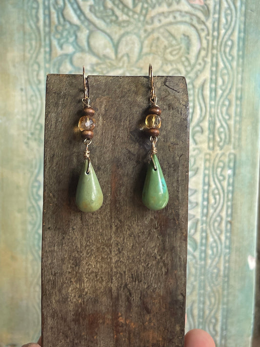 Citrine & Turquoise Earrings