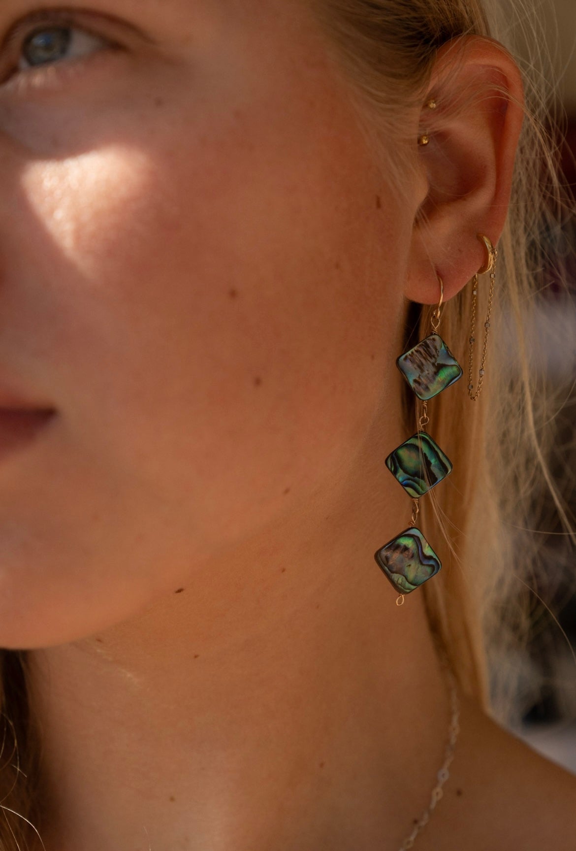 Triple Abalone Earrings