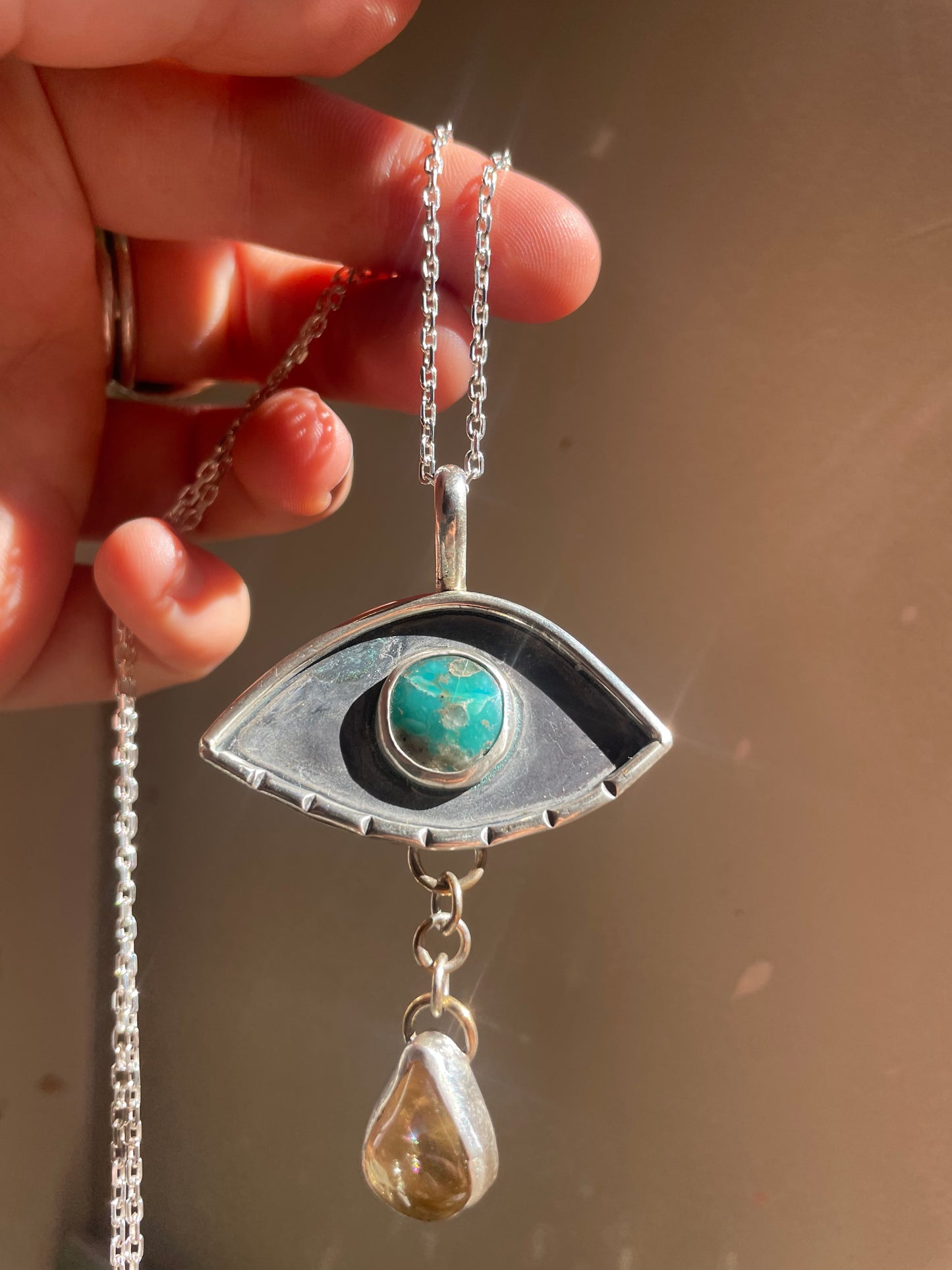 Turquoise & Citrine Eye Amulet
