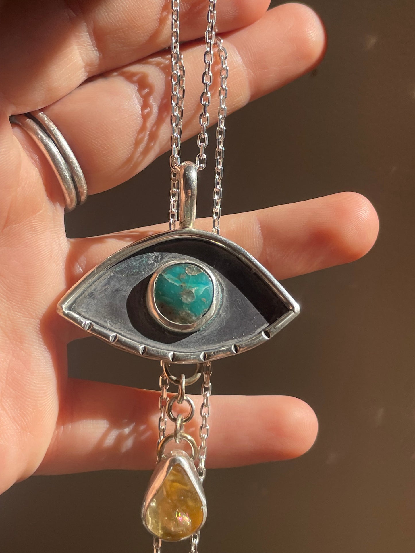 Turquoise & Citrine Eye Amulet