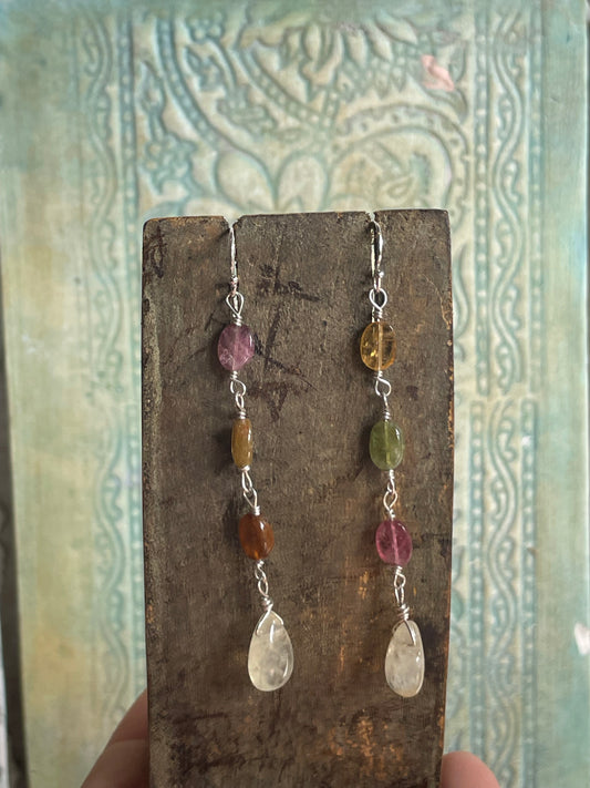 Silver Tourmaline Earrings