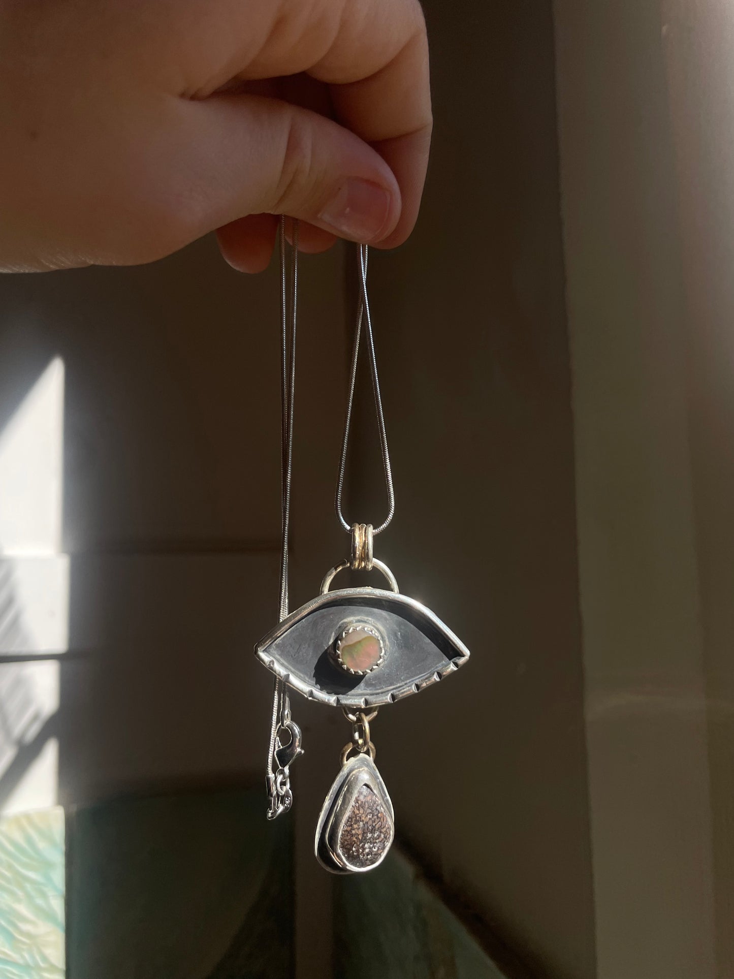Abalone & Whale Bone Eye Amulet