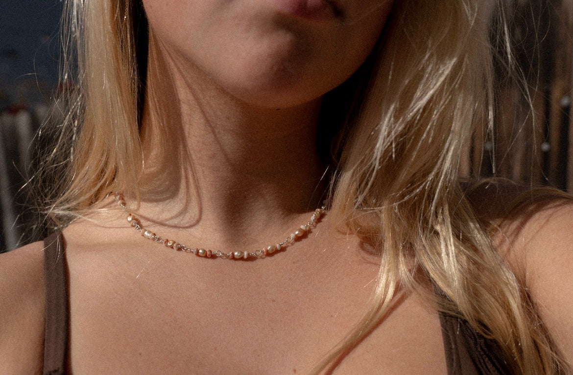 Pearl & Sunstone Necklace