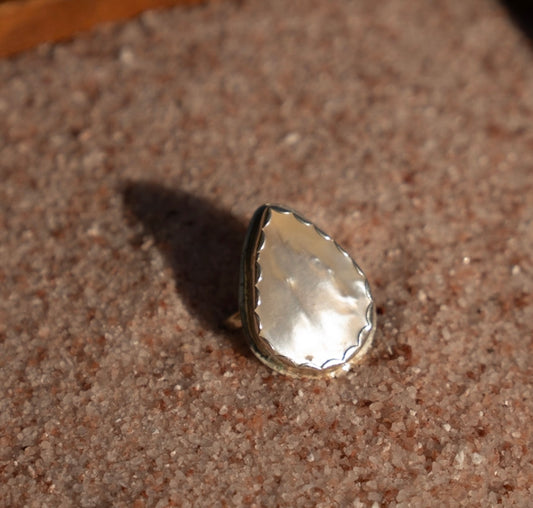 Mother of Pearl Statement Ring Size 8.5