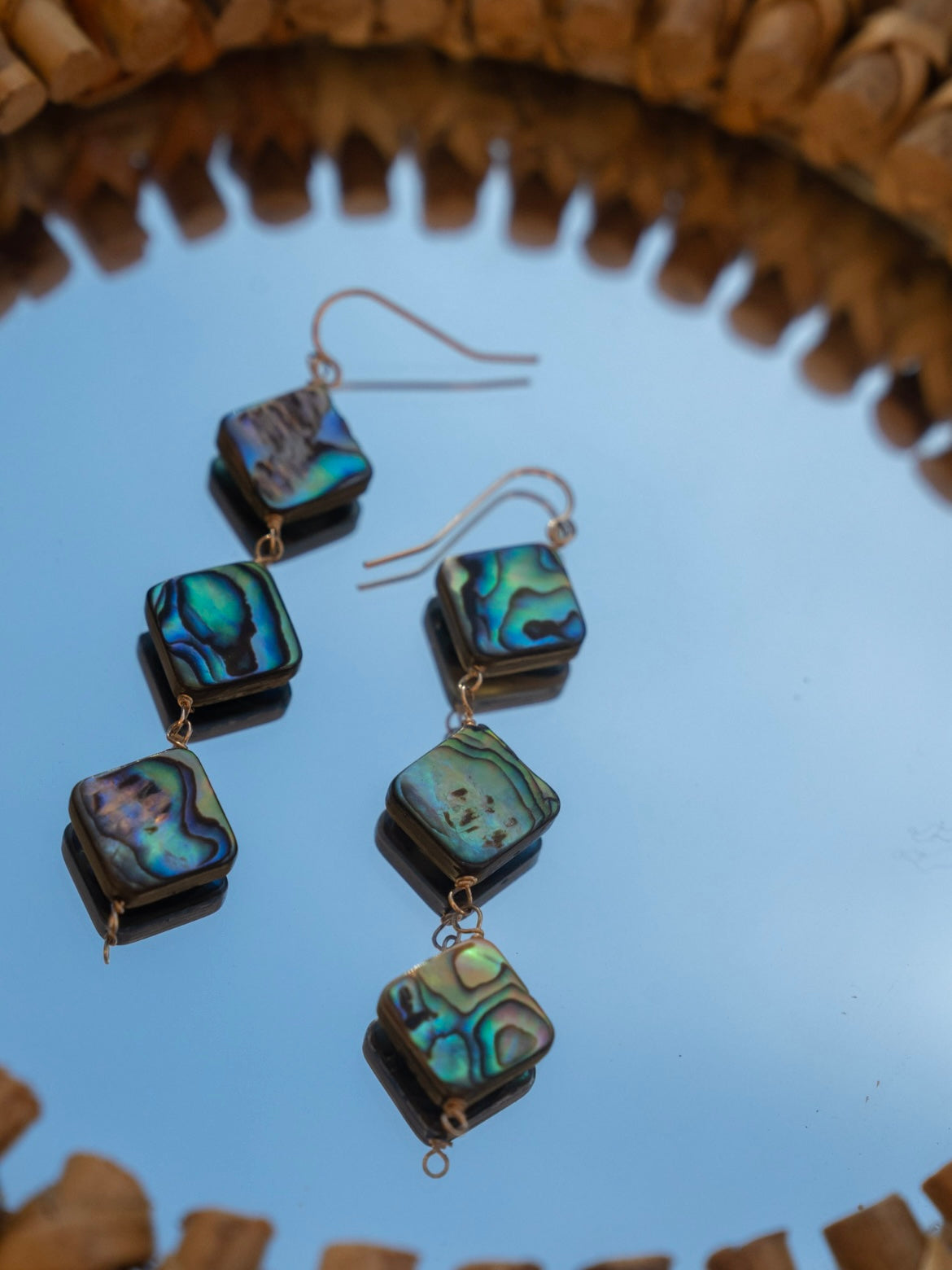 Triple Abalone Earrings