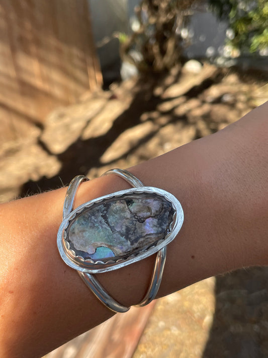 Abalone Split Band Cuff