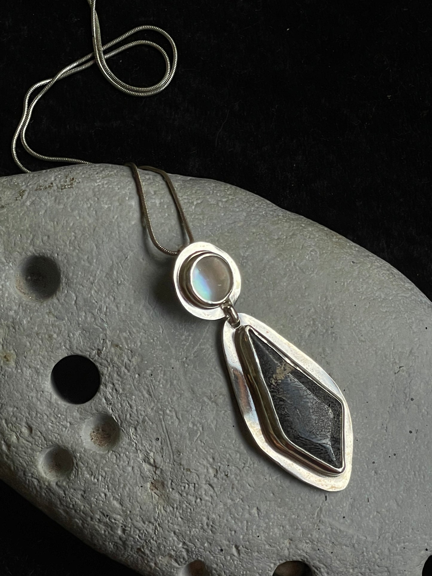 Whale Bone & Abalone Amulet Necklace