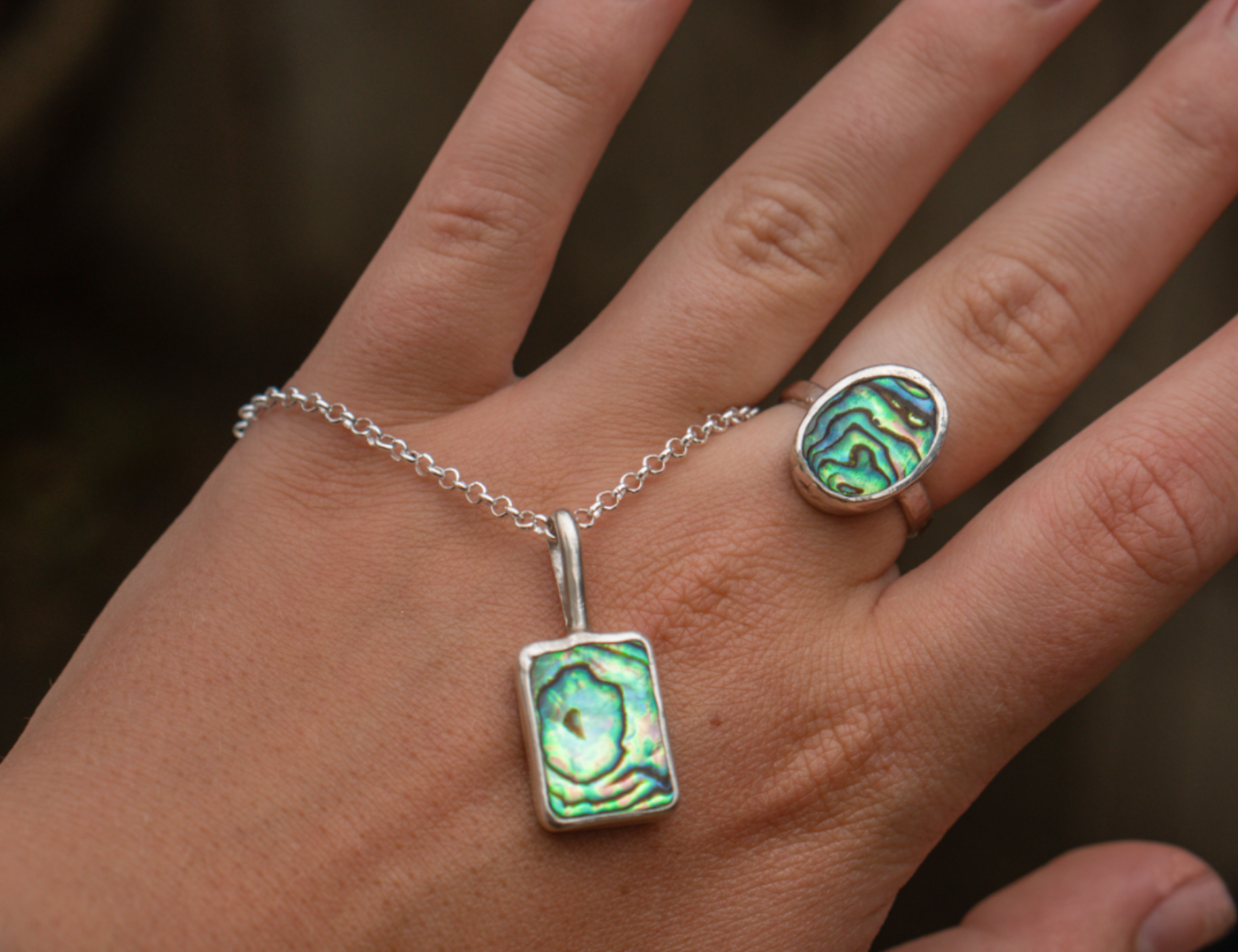 Rectangle Abalone Necklace