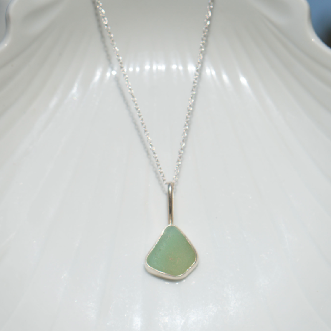 Seafoam Milk Glass Necklace