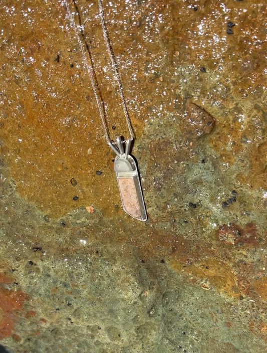 Fluorite & Fossilized Whale Bone Necklace